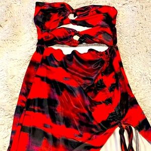 Red & Black Cutout Dress
